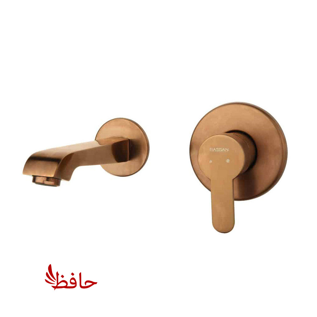 شیر روشویی توکار راسان مدل ویوات تنسو رزگلد مات