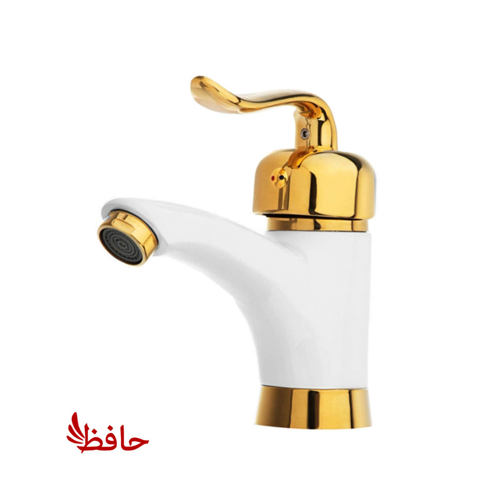 شیر روشویی راهدانه صنعت مدل قاصدک سفید طلایی