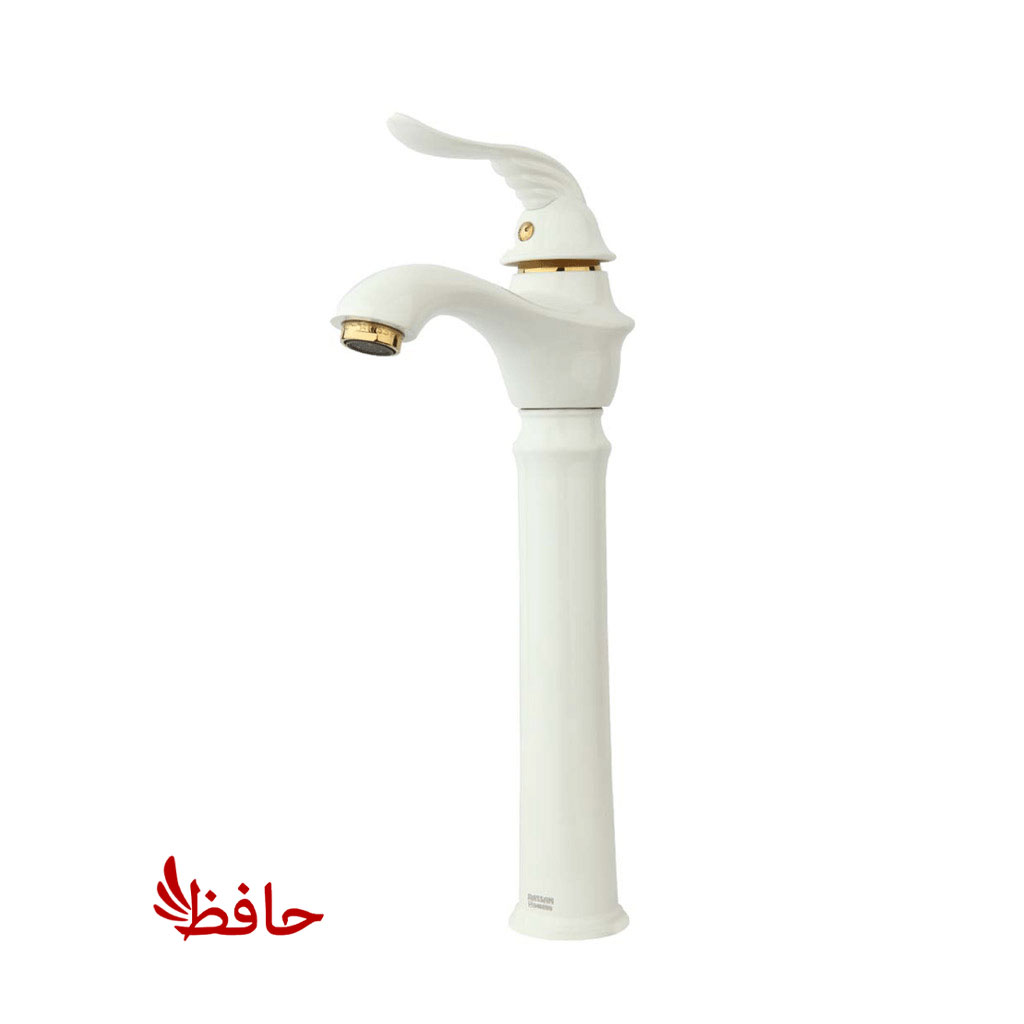 شیر روشویی پایه بلند راسان مدل پریمو شیری طلایی