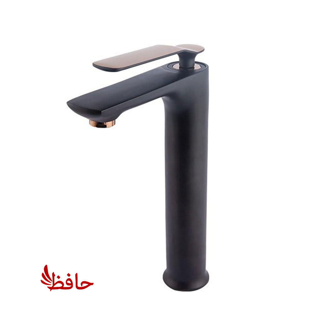 شیر روشویی پایه بلند راسان مدل آوات مشکی رزگلد