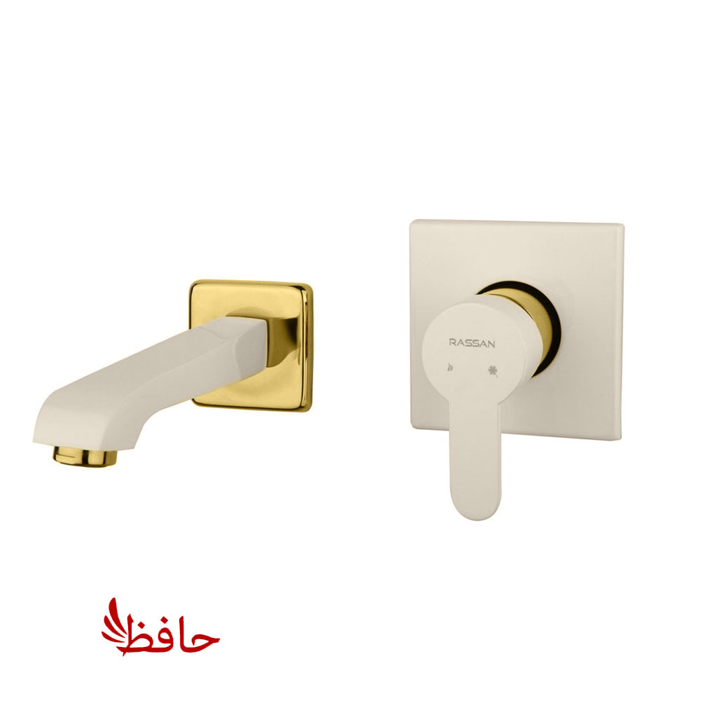 شیر روشویی توکار راسان مدل ویوات فلت شیری طلایی