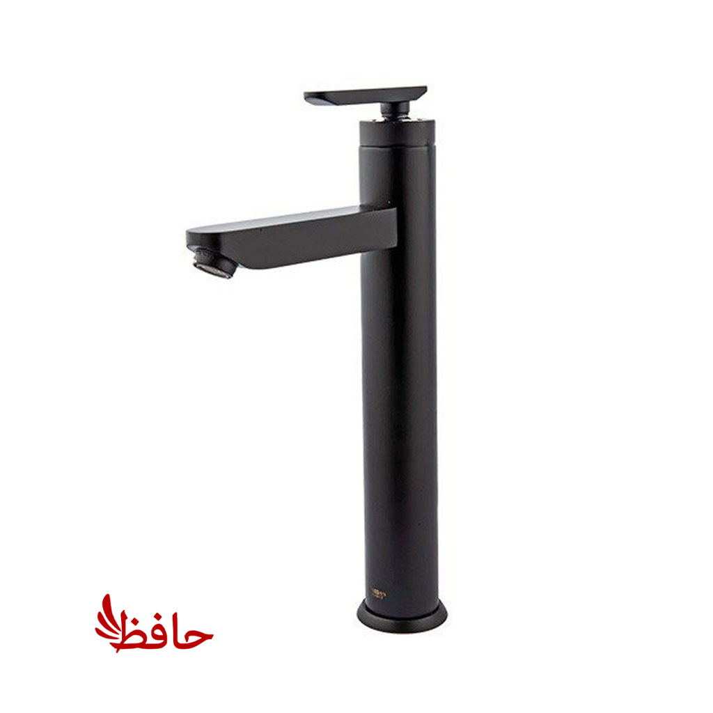 شیر روشویی پایه بلند راسان مدل فلورا مشکی
