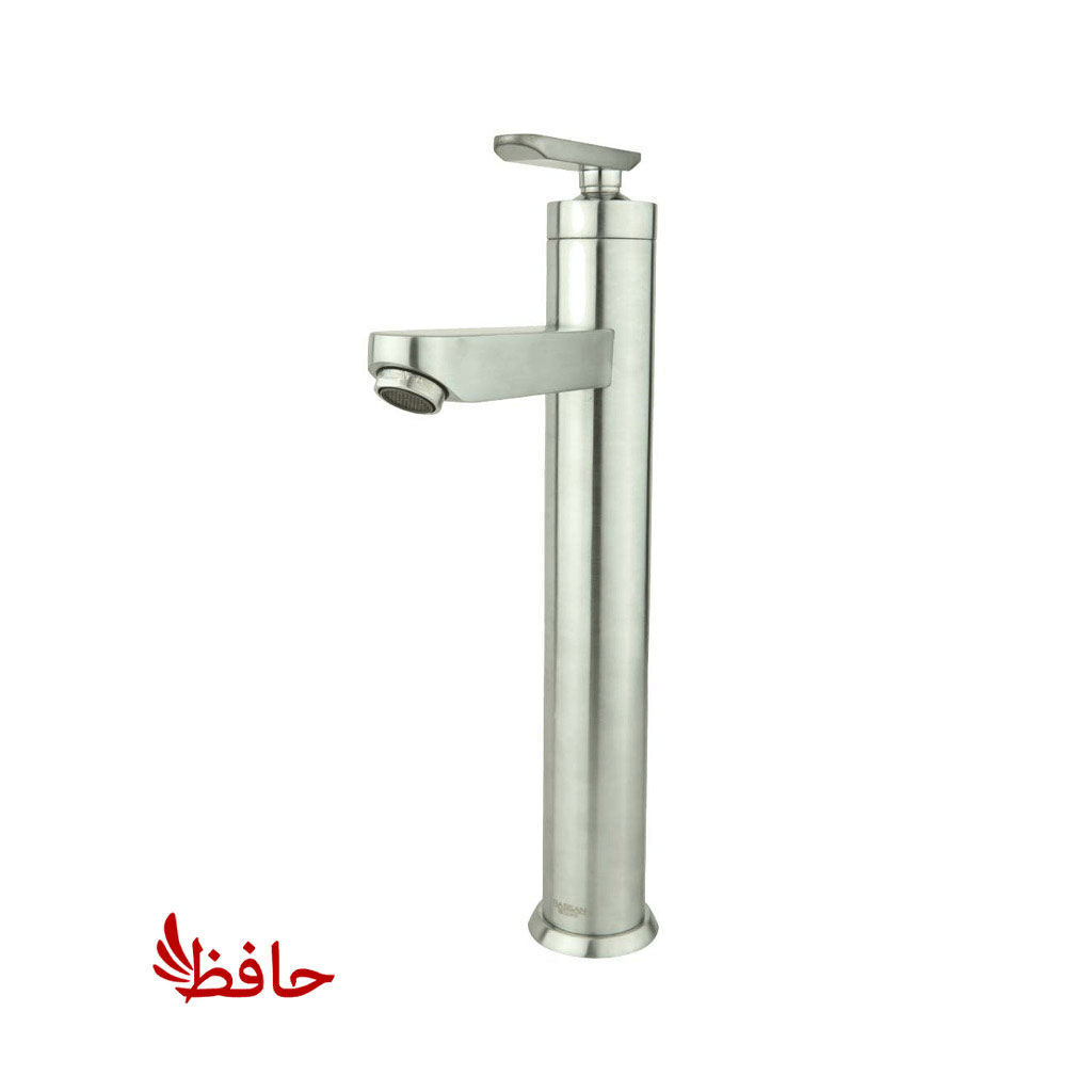 شیر روشویی پایه بلند راسان مدل فلورا کروم مات