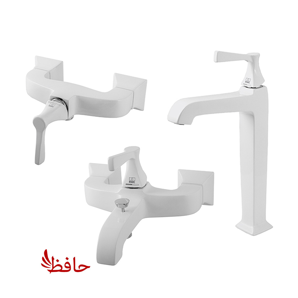 شیر حمام+توالت+روشویی پایه بلند کی دبلیو سی KWC مدل کلاسیک سفید