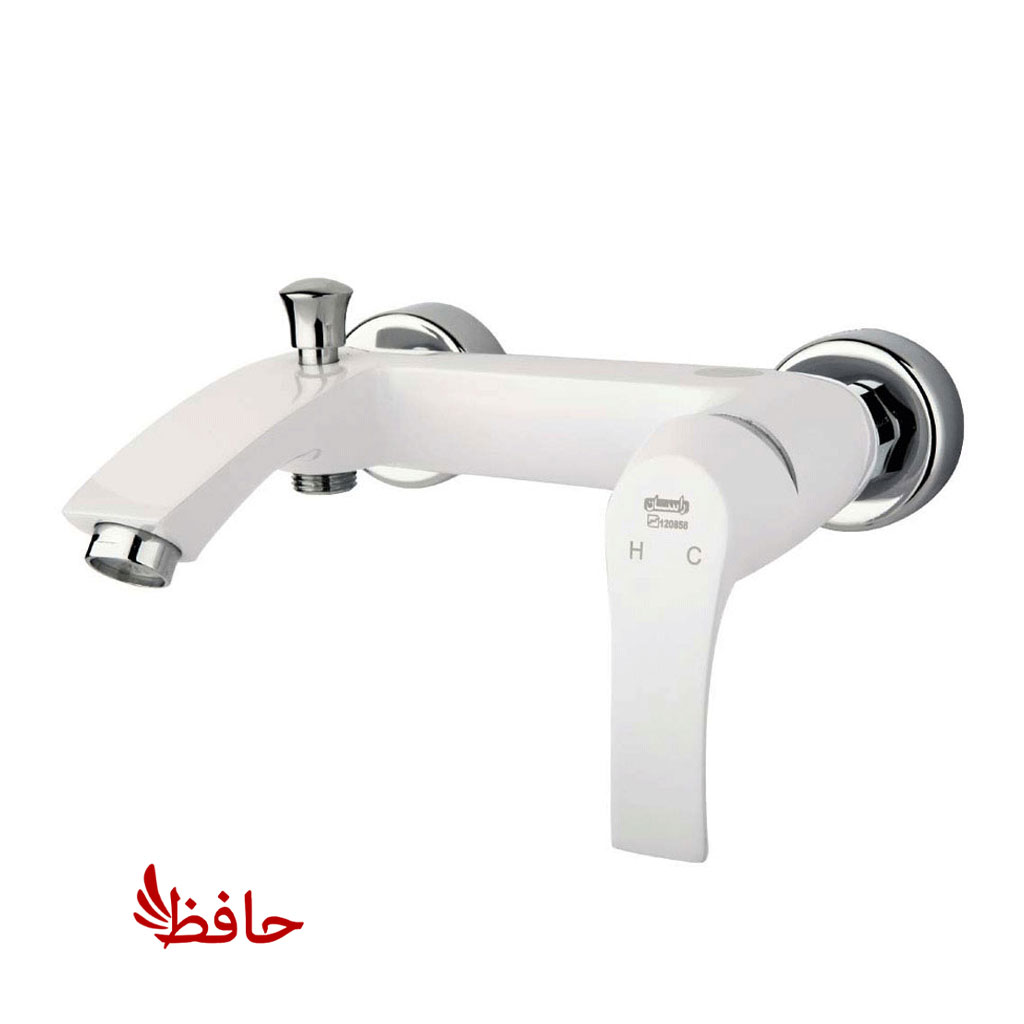 شیر حمام راسان مدل لوتوس سفید کروم (پسکرایه)