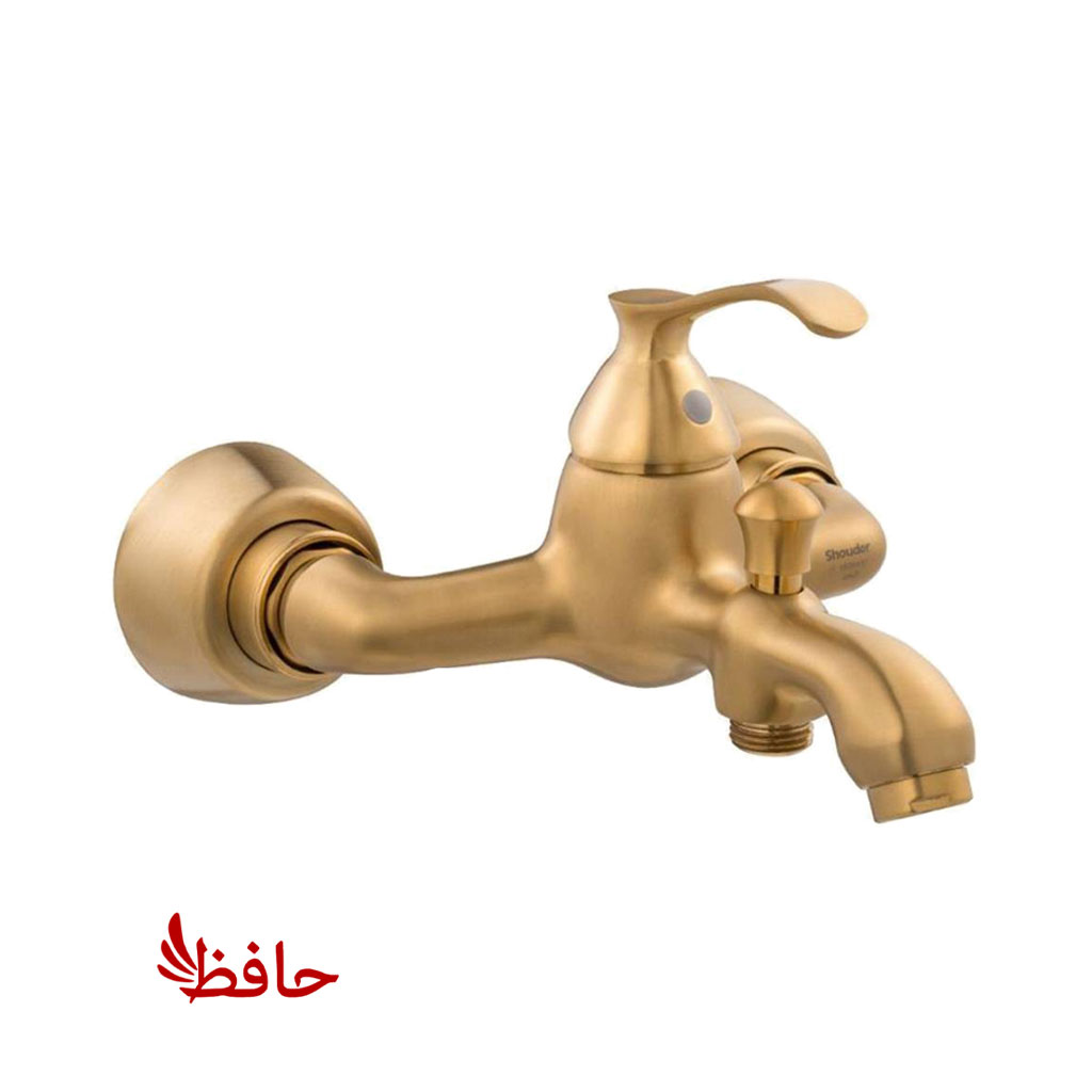 شیر حمام شودر مدل کلاسیک طلایی مات (پسکرایه)