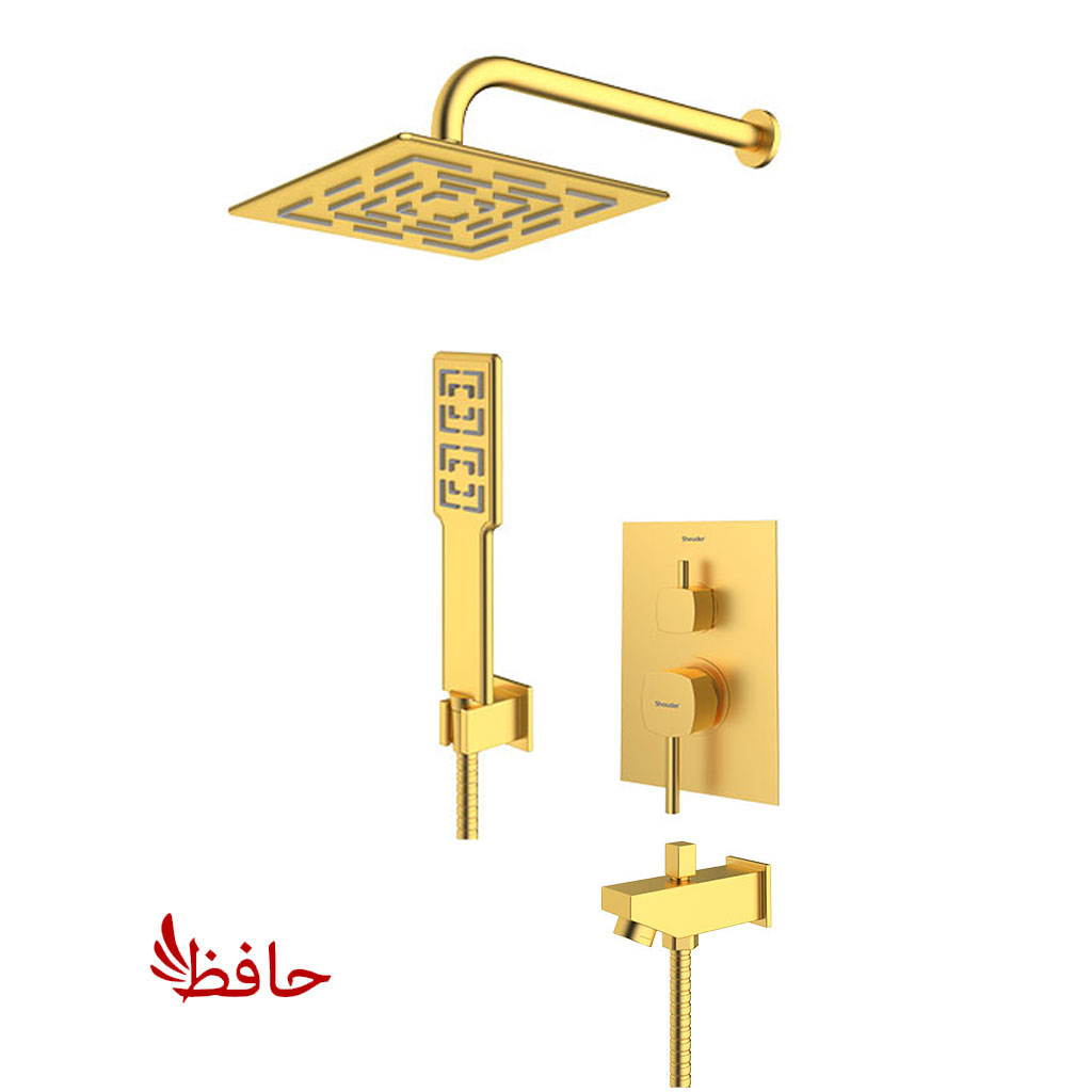 شیر حمام توکار شودر مدل رومر طلایی مات تیپ 4 BRASS (پسکرایه)