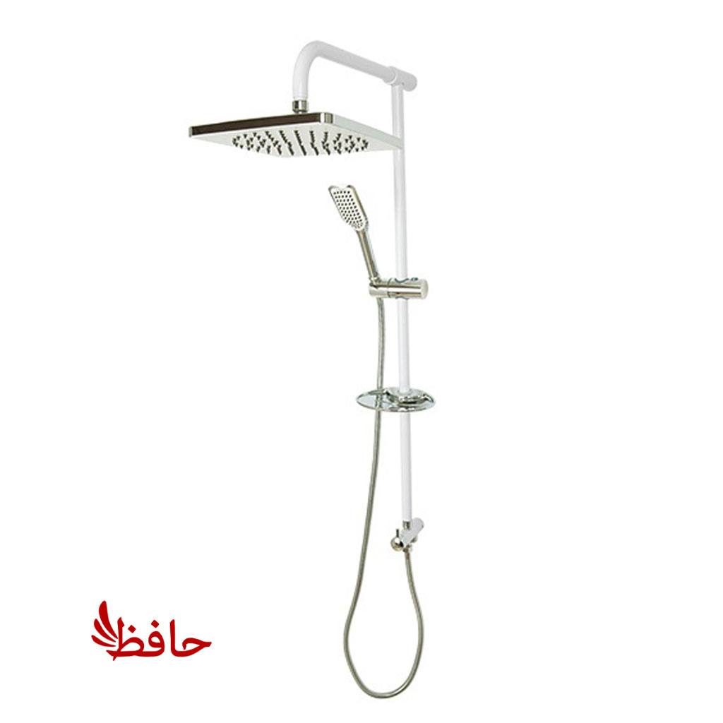علم دوش دوکاره راسان مدل راشا سفید کروم (پسکرایه)