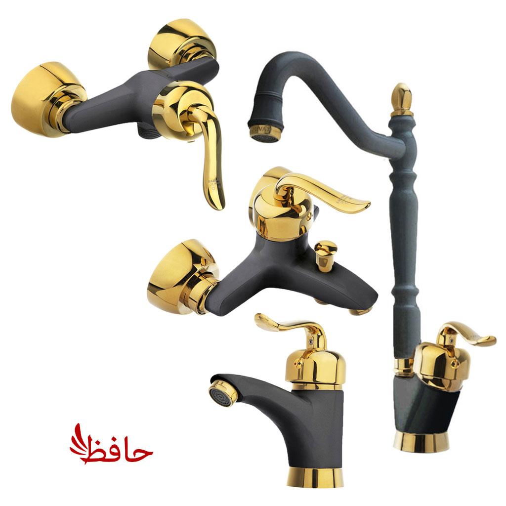 ست شیرالات راهدانه صنعت مدل قاصدک مشکی طلایی (پسکرایه)