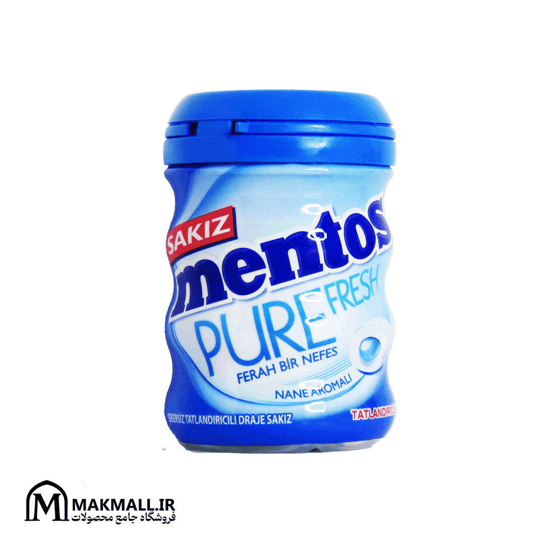 آدامس منتوس پیور فرش نعنا 60 گرمی | Mentos Pure Fresh Mint Gum 60g