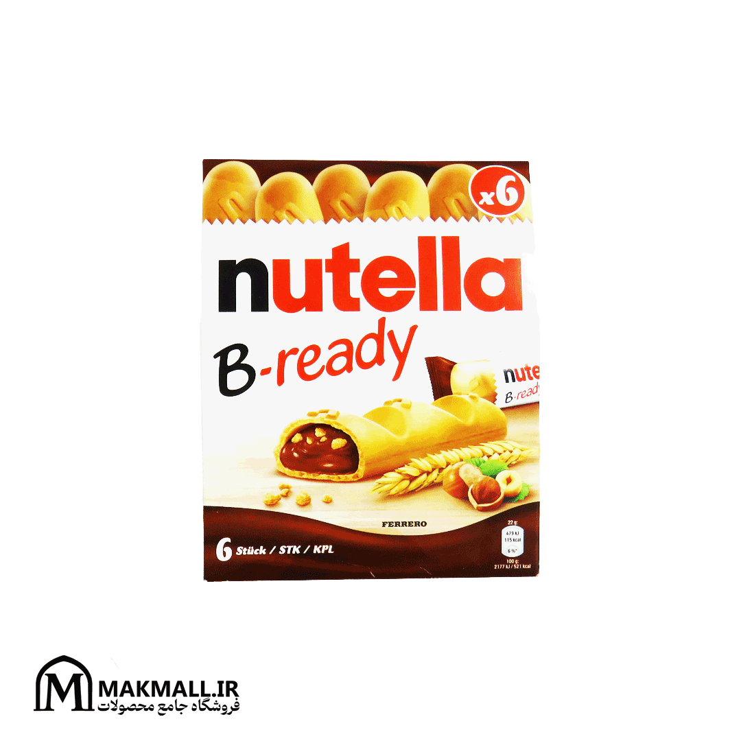 ویفر شکلاتی نوتلا بی‌ردی فررو | Nutella B‑Ready Ferrero بسته 6 عددی