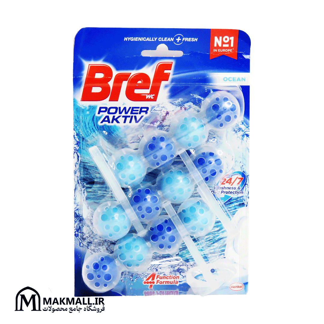 بوگیر و تمیزکننده توالت برف پاور اکتیو بوی اقیانوس | Bref Power Aktiv Ocean Toilet Cleaner