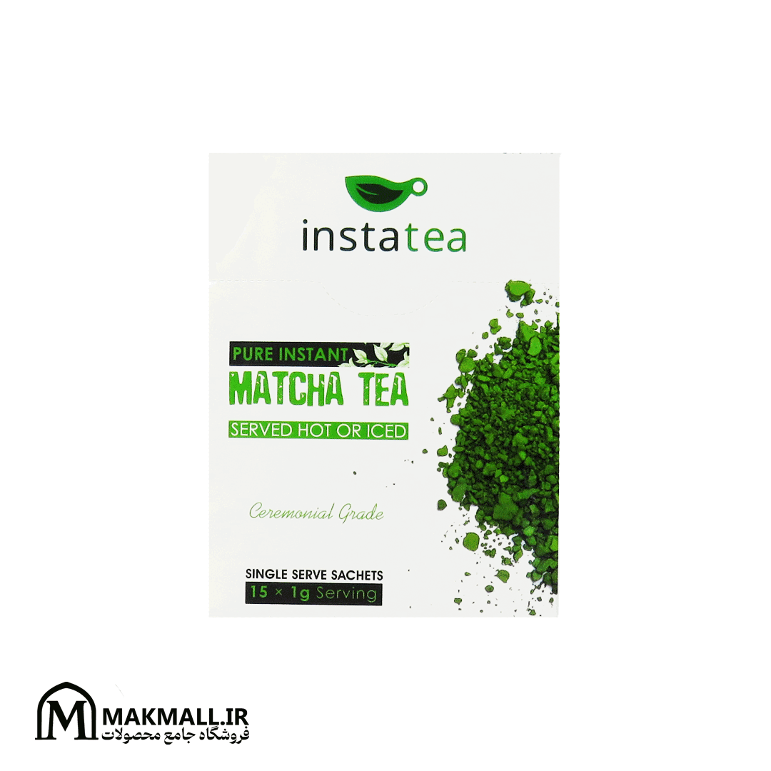چای سبز ماچا فوری اینستا تی 15 ساشه | Instatea Pure Instant Matcha Tea 15 Sachets | پودر ماچا ژاپنی 100٪ خالص