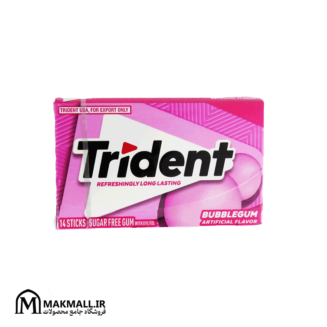 آدامس تریدنت بادکنکی بدون شکر 14 عددی | Trident Bubblegum Sugar Free Gum 14 Sticks