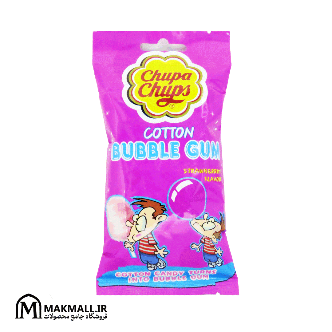 آدامس پشمکی چوپا چوپس توت فرنگی 12 گرم | Chupa Chups Cotton Bubble Gum Strawberry Flavour 12g