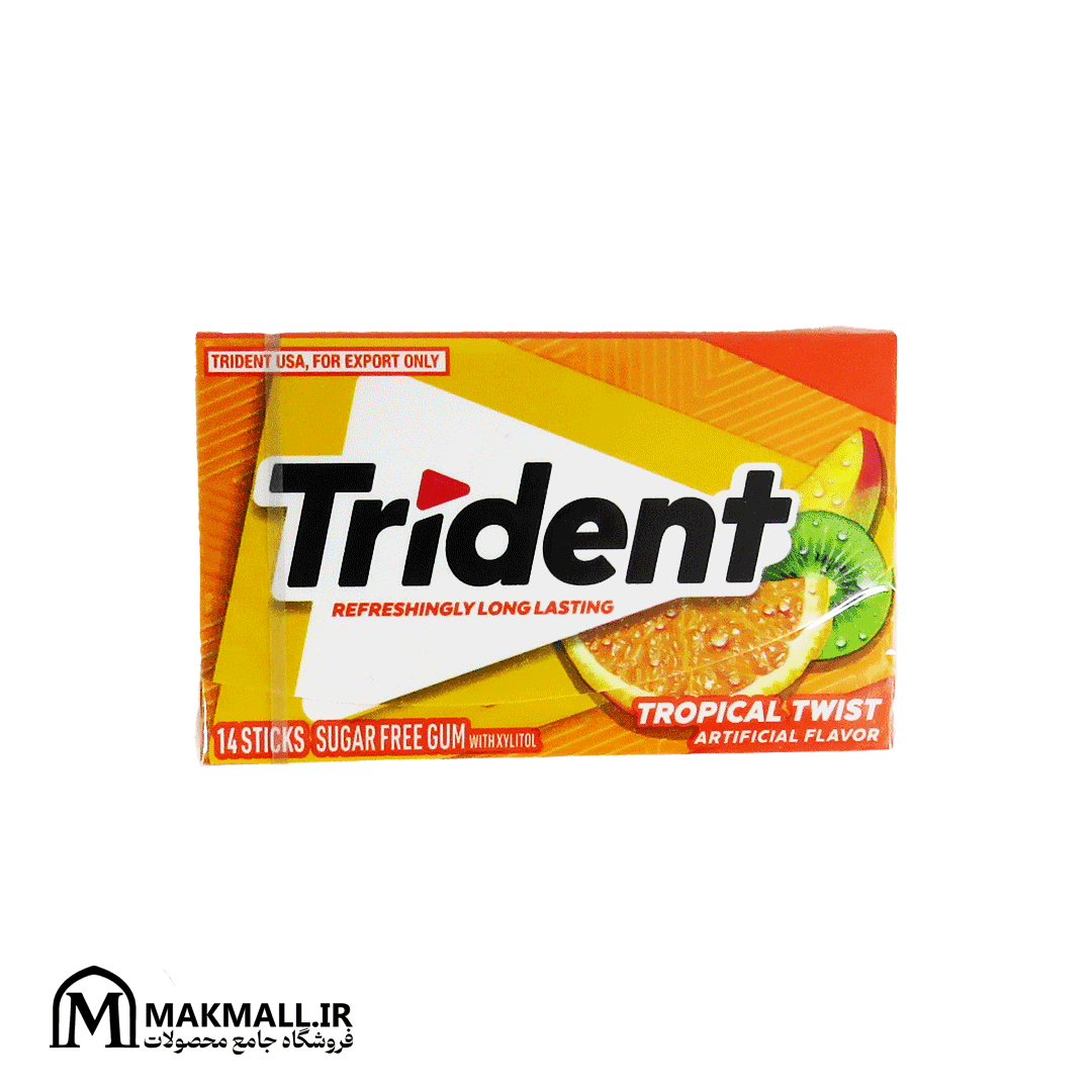 آدامس تریدنت تروپیکال توییست بدون قند 14 عددی | Trident Tropical Twist Sugar Free Gum 14 Sticks