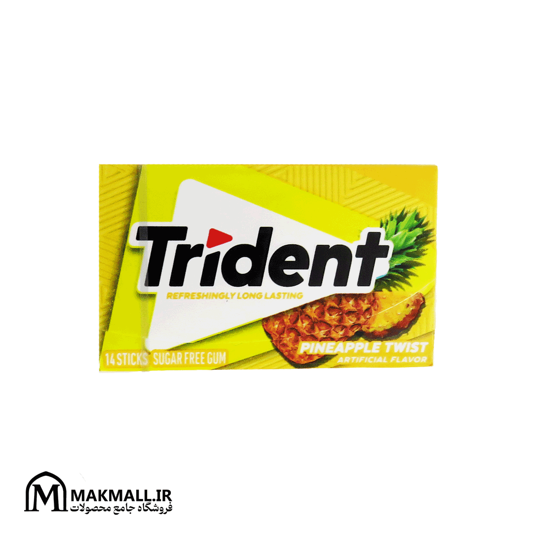 آدامس تریدنت آناناسی بدون قند 14 عددی | Trident Pineapple Twist Sugar Free Gum 14 Sticks