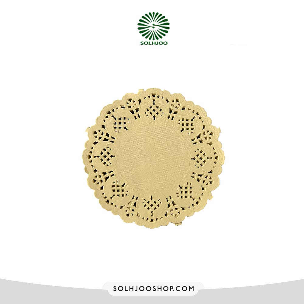 دانتل زیر کیک گرد زرد 14س 100 عددی