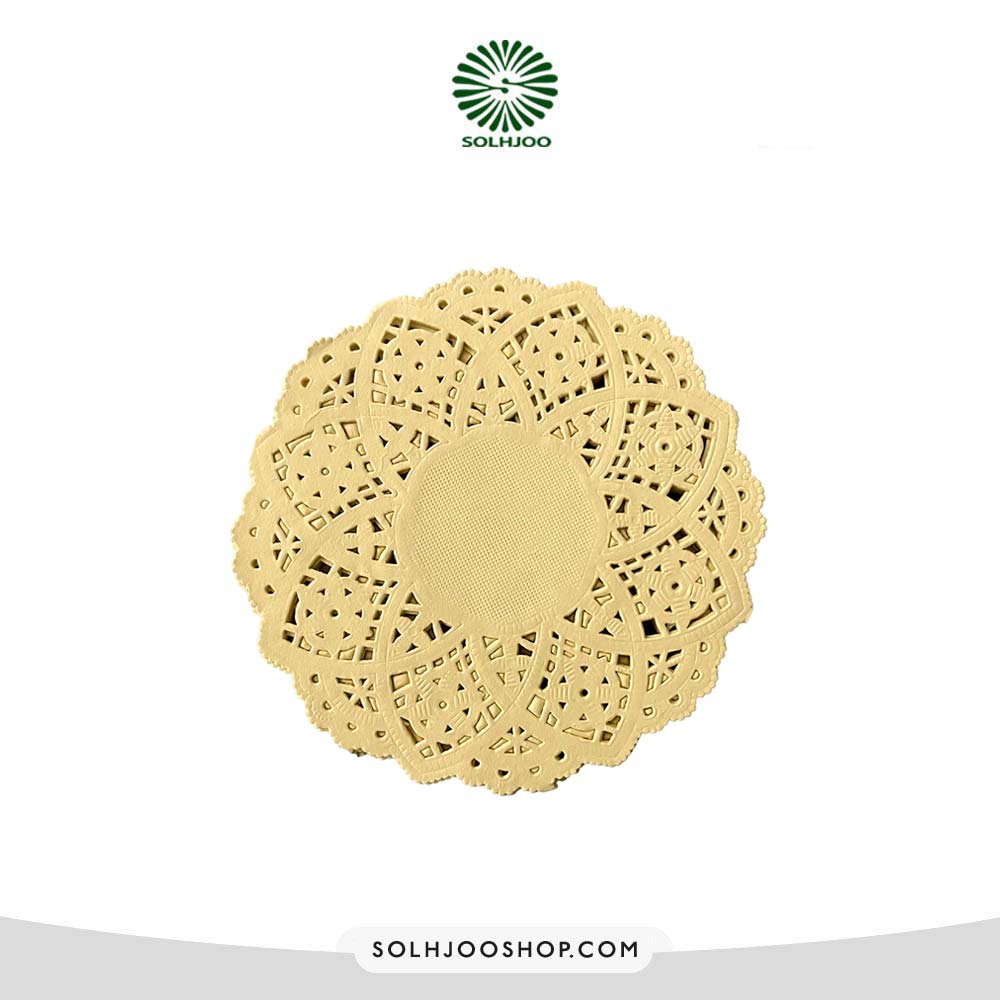 دانتل زیر کیک گرد زرد 11.5 س 100 عددی