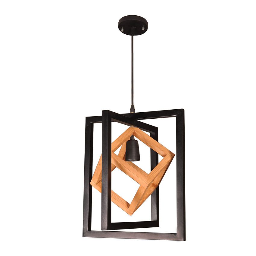 آویز تک شعله چوب و فلز مدل R-511/1