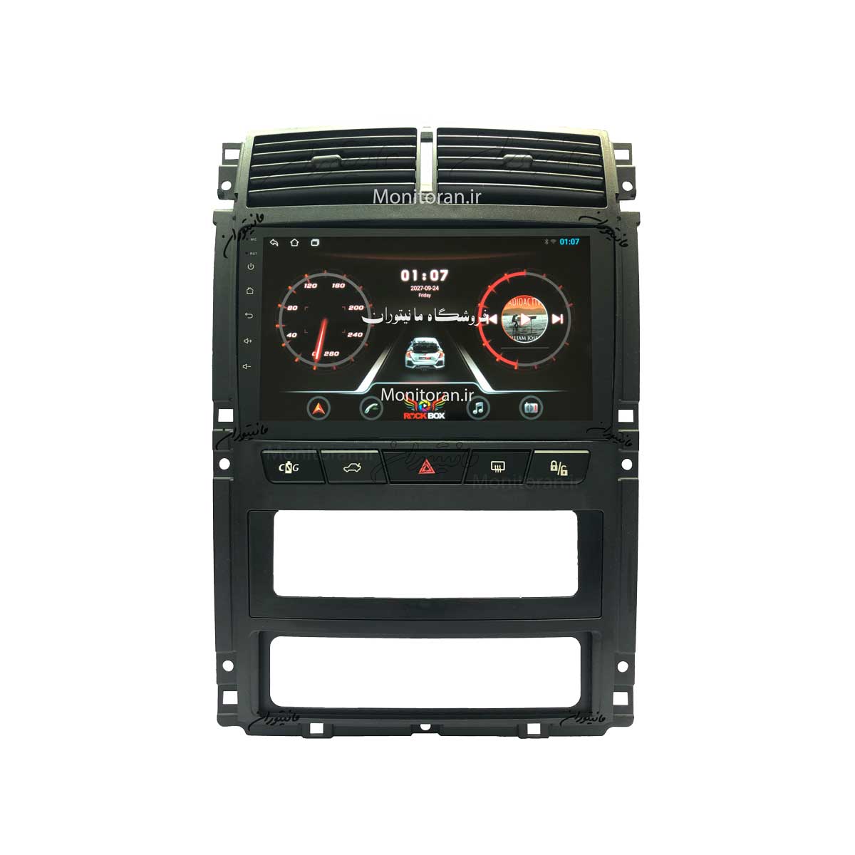 مانیتور 9 اینچ اندروید پژو پارس | 405 برند RockBox مدل 9001 رم 2 گیگ