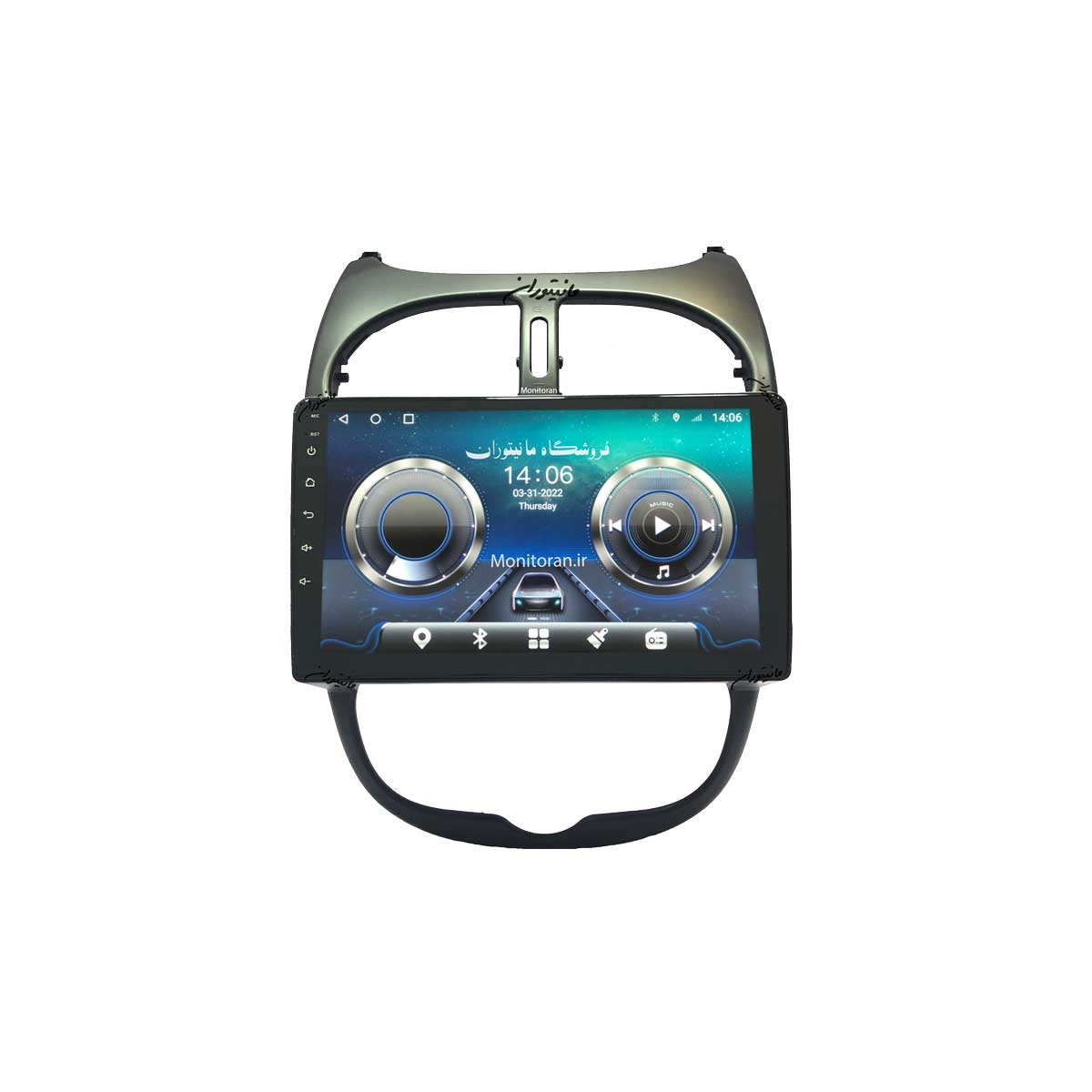 مانیتور 9 اینچ اندروید پژو 206 برند FLY DYT مدل TS855 سیمکارت خور