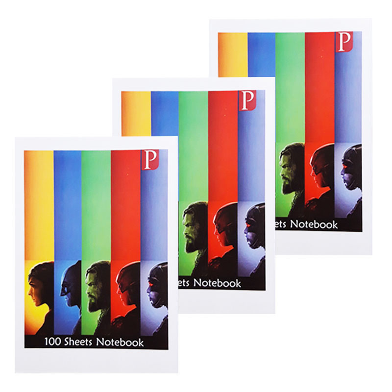 دفتر مشق 100 برگ مدل قهرمانان مجموعه 3 عددی