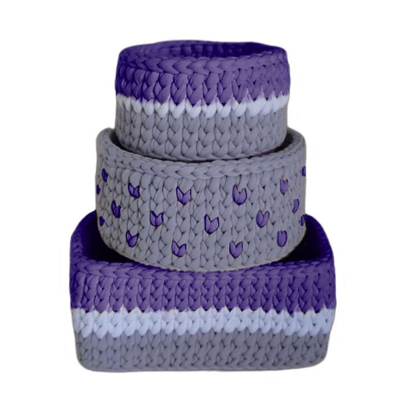 سبد قلاب بافی تریکو مدل سیسمونی نوزادی کد 029 مجموعه 3 عددی