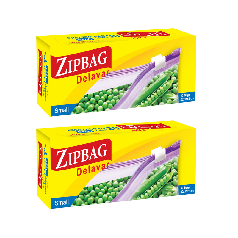 کیسه زیپ دار زیپ بگ دلاور مدل اسلایدر دو بسته 30 عددی