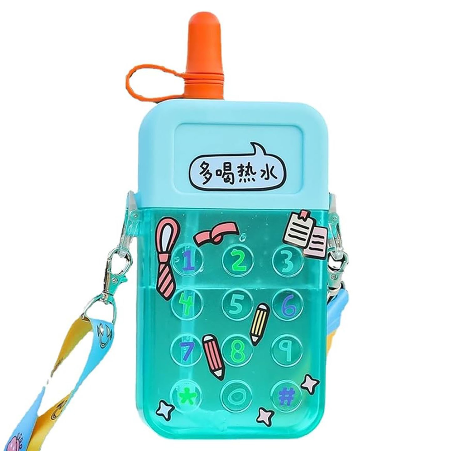 قمقمه  بطری فانتزی طرح موبایل گنجایش 300 میل - آبی