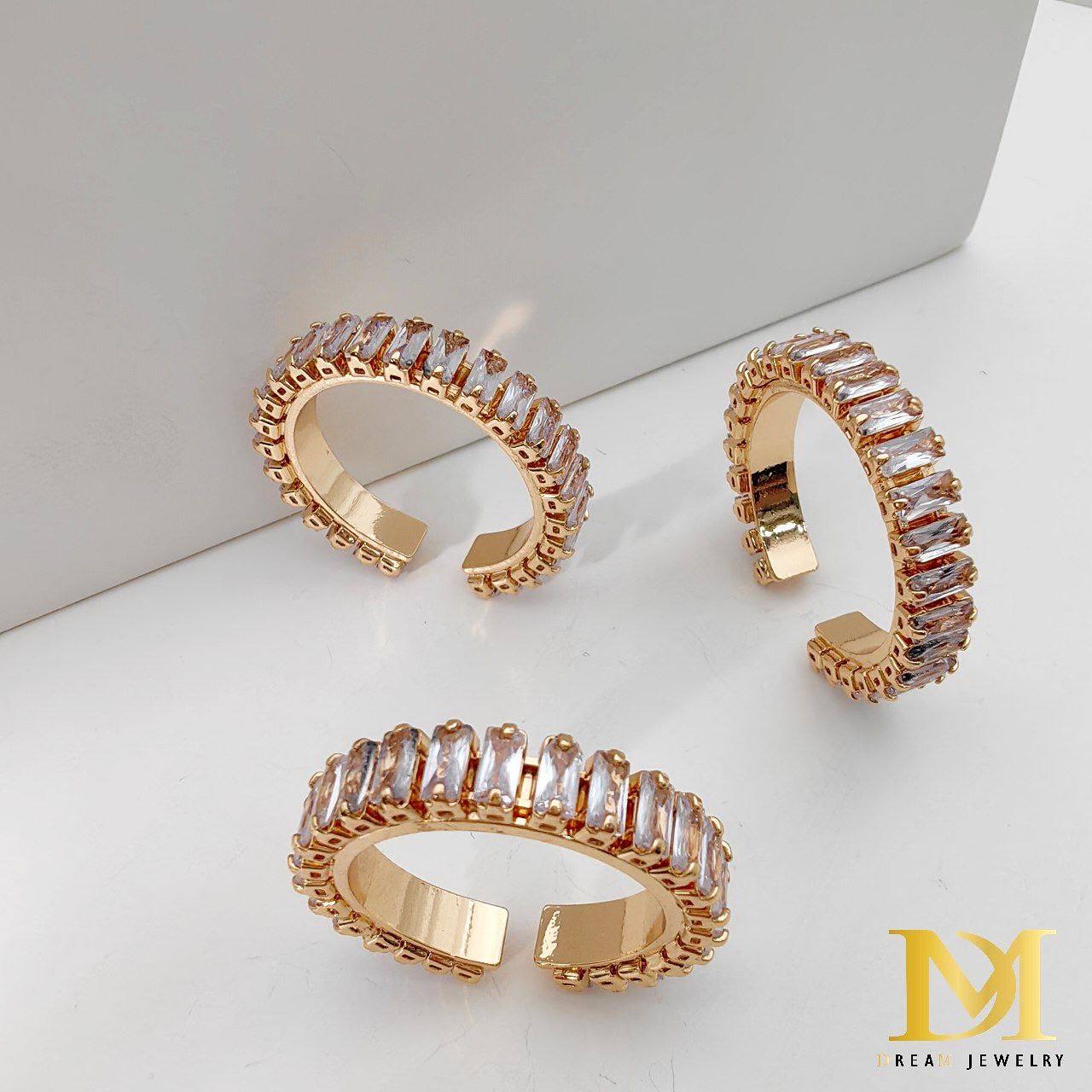 انگشتر ژوپینگ زنانه| مدل تنیسی| نگین باگت کد XA330