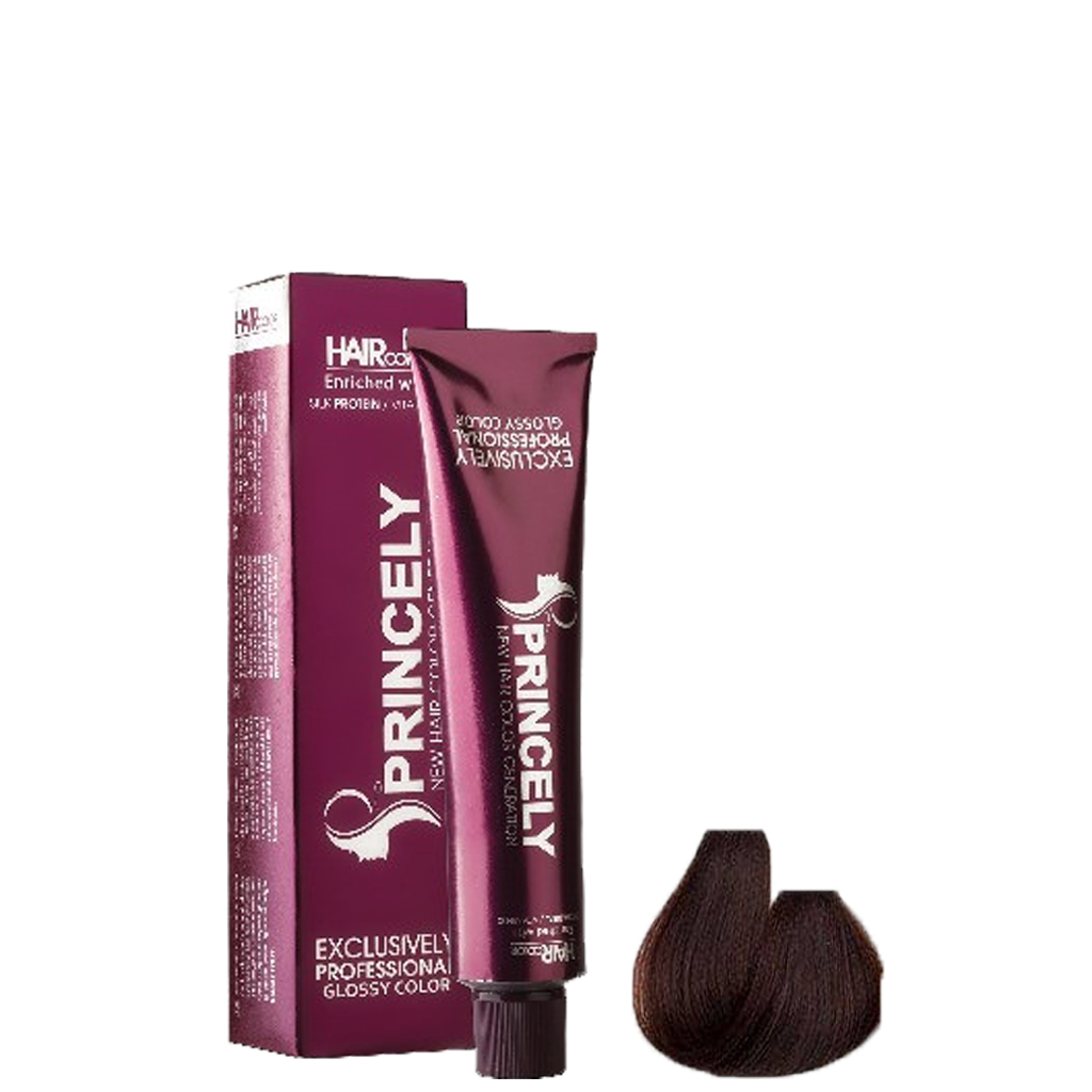 رنگ مو پرنسلی شماره 5.4 قهوه ای مسی روشن حجم 120 میلی لیتر