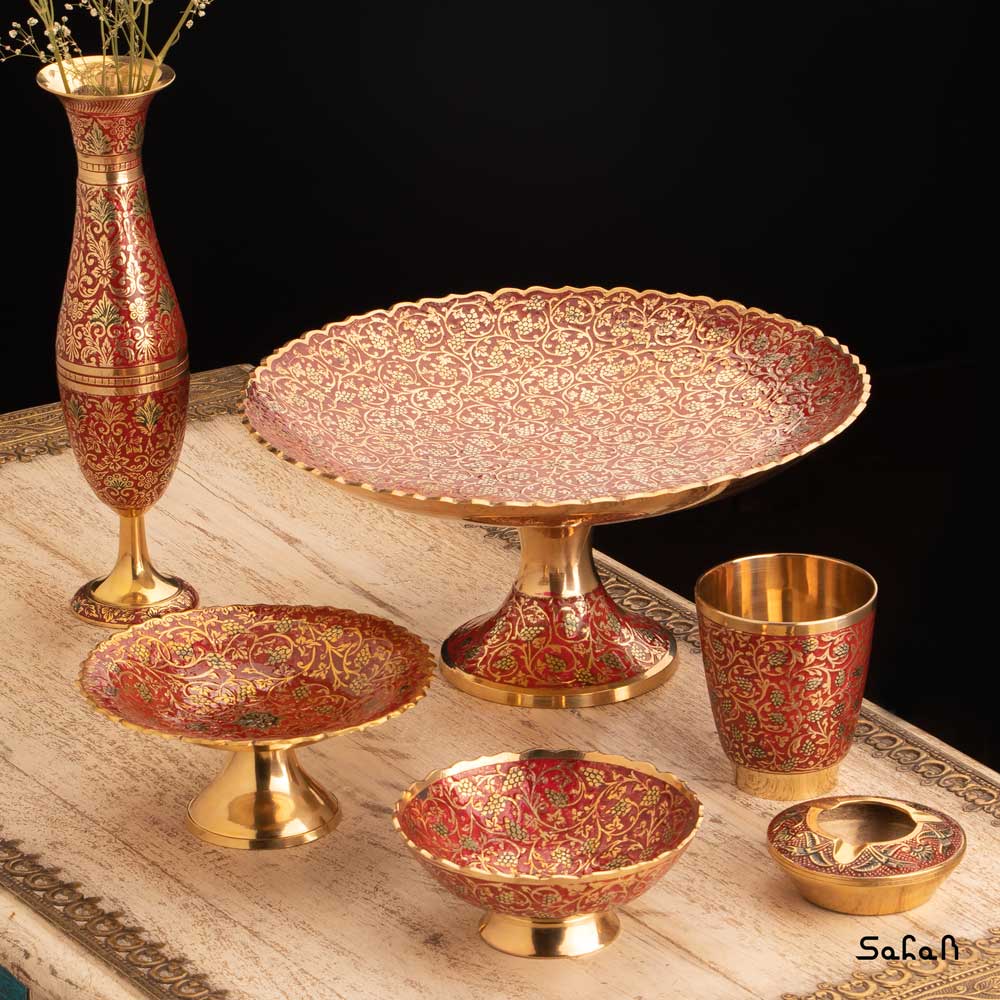 ست پذیرایی برنجی میناکاری کد 164