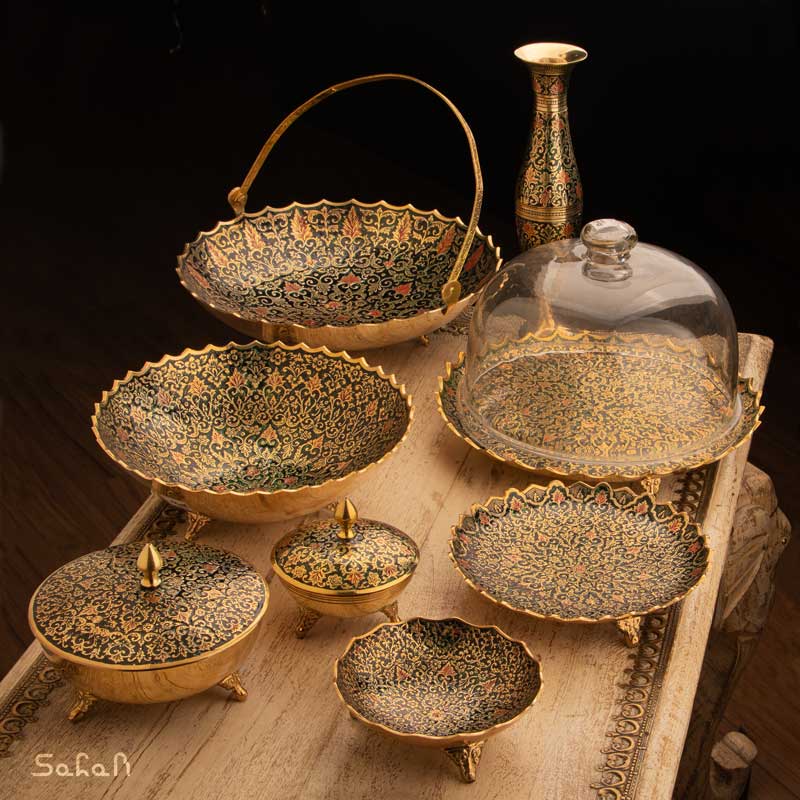 ست پذیرایی برنجی میناکاری کد 424