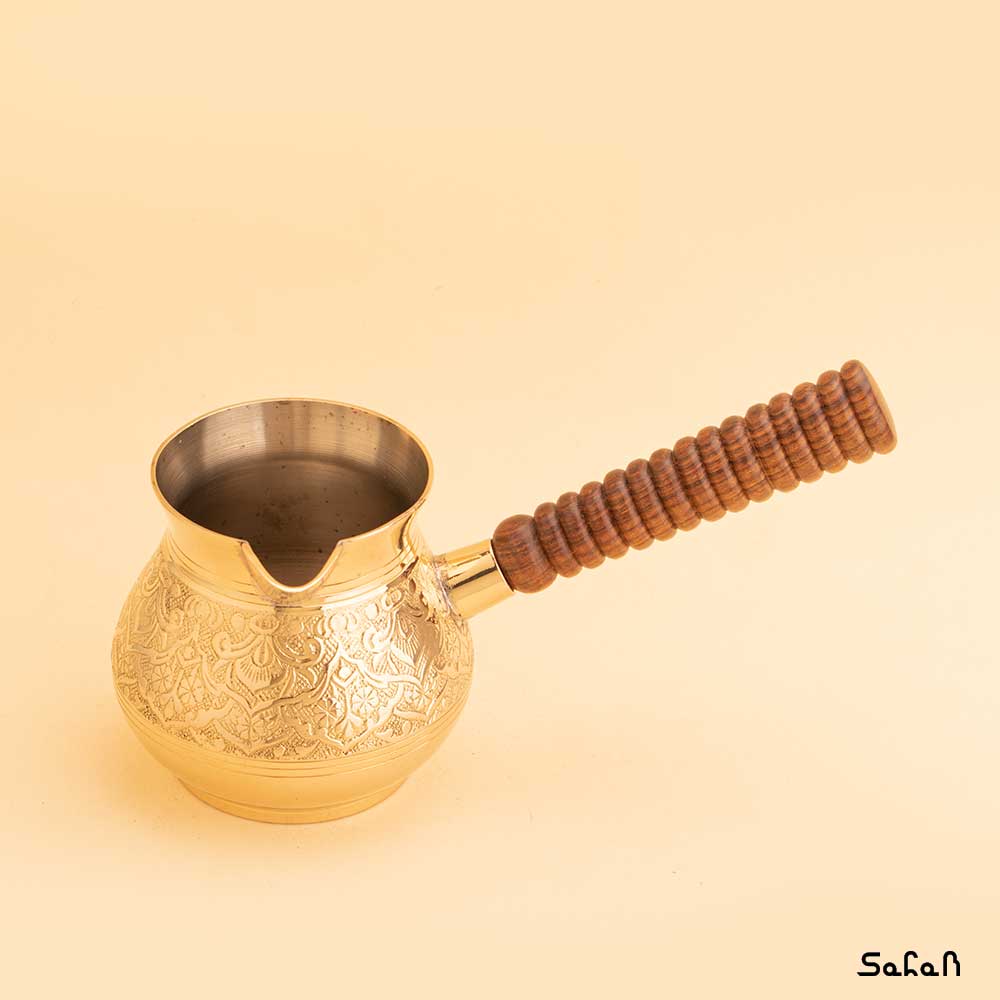 قهوه جوش برنجی طلایی بدون در مدل هل سایز 1