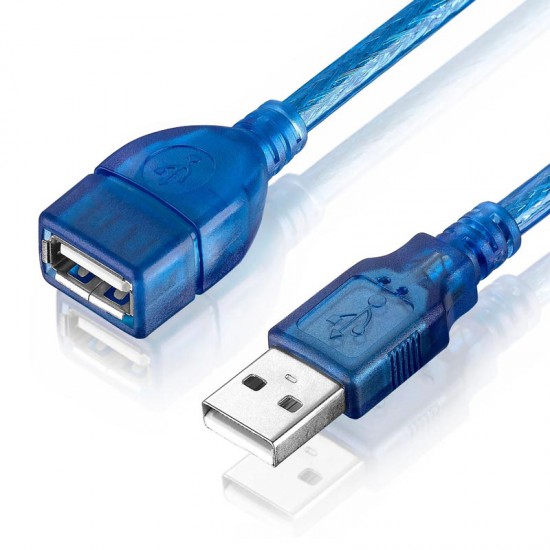 کابل افزایش طول usb آبی شیلددار 1.5 متری