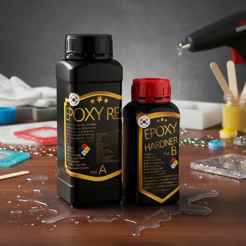 رزین اپوکسی شفاف مدل نیمه غلیظ 750 گرمی  