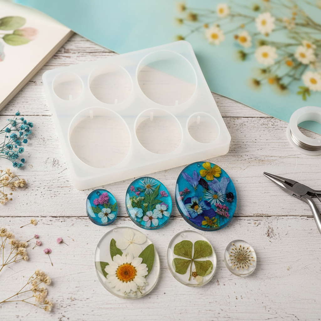 قالب بیضی گردن آویز و گوشواره