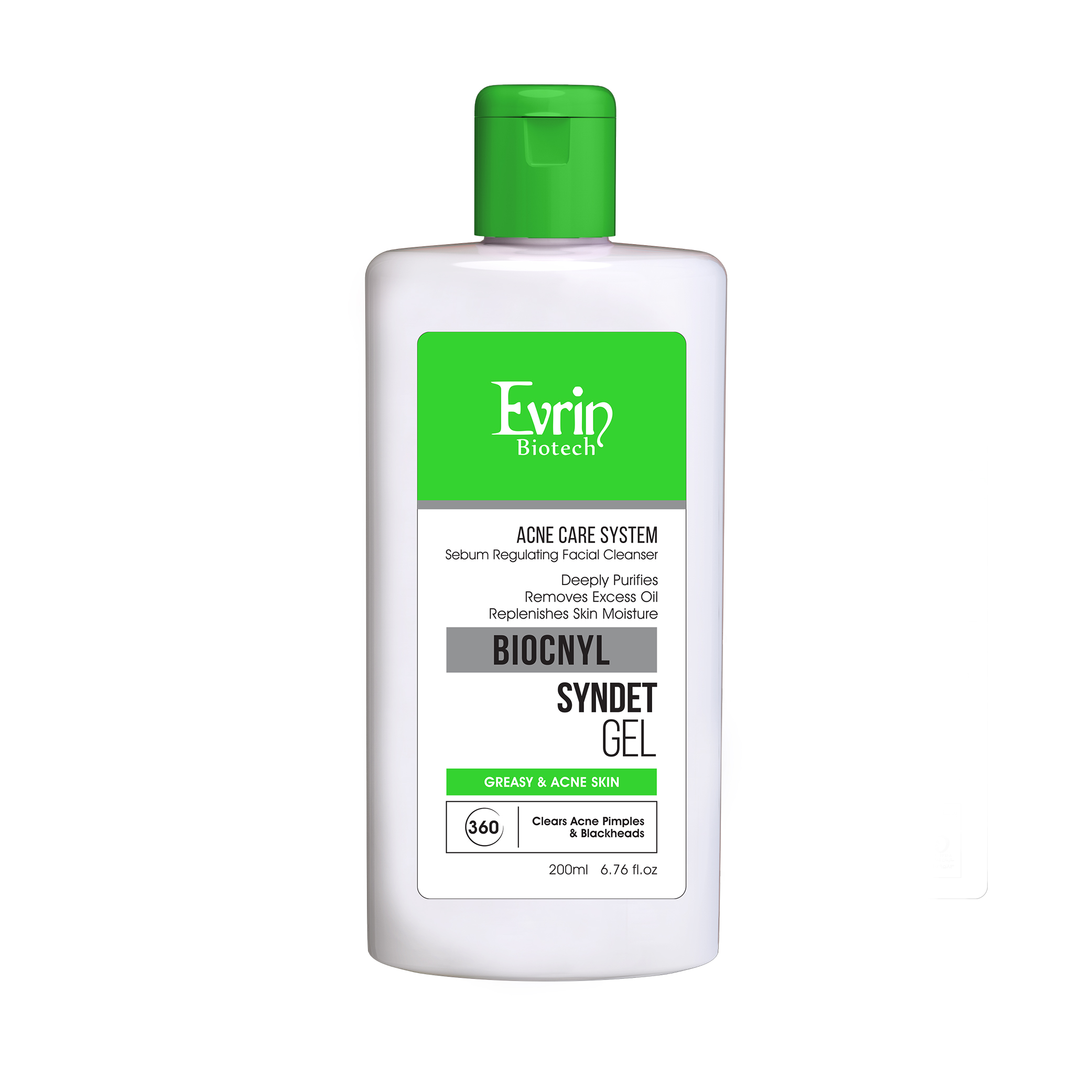 ژل شستشو مناسب پوست چرب و آکنه ای اورین 200 میلی لیتر | Evrin Biotech Biocnyl Syndet Gel For Greasy and Acne Skin 200ml