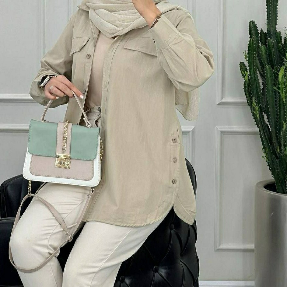 مانتو رنگ روشن جنس لنین از سایز 38 تا 48 ارسال رایگان 