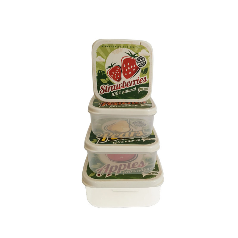 ظرف نگهدارنده هوبی لایف مدل Strawberries مجموعه 4 عددی