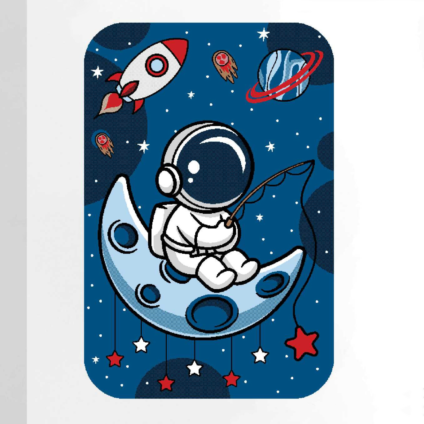 فرش فانتزی زرباف | طرح فضانورد