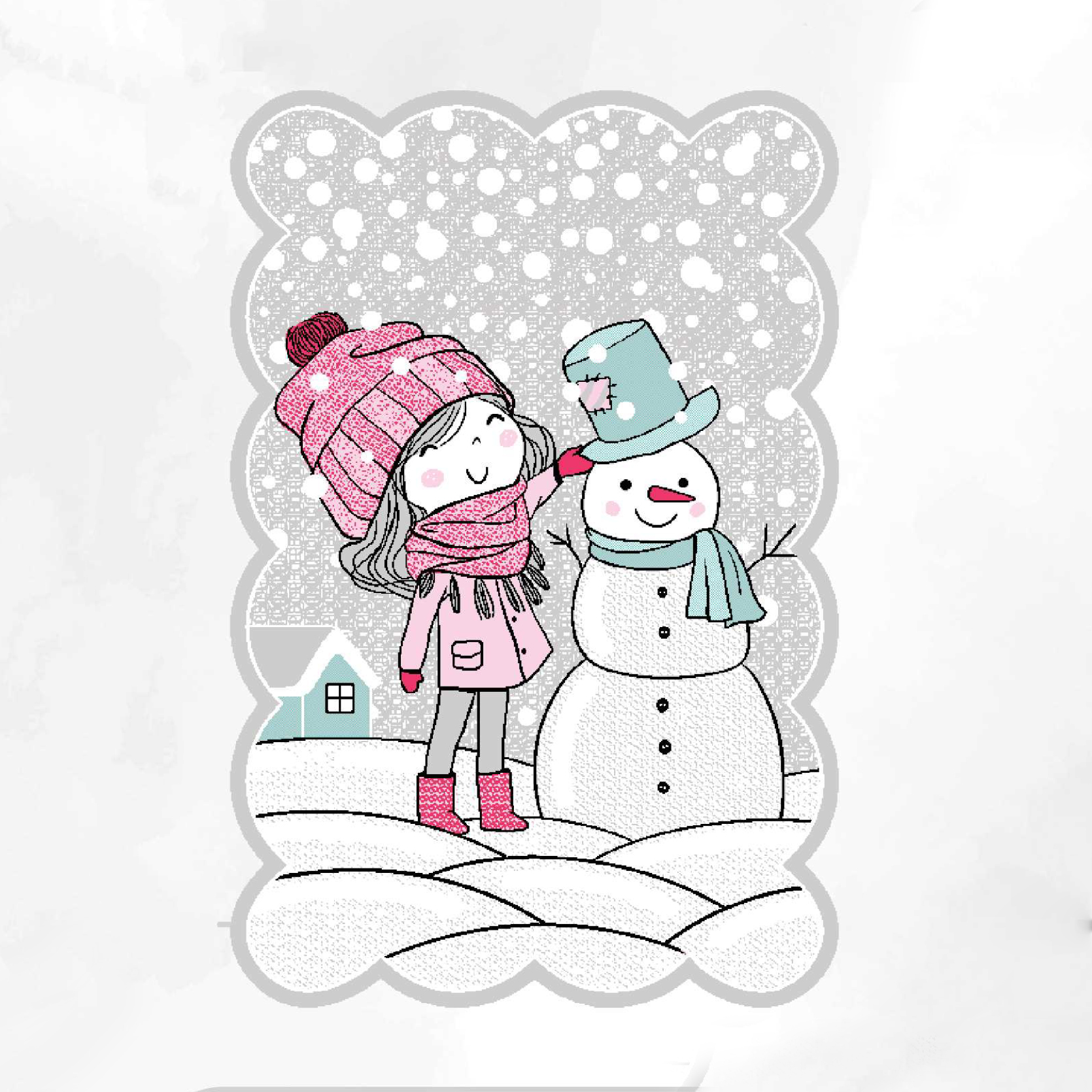 فرش فانتزی زرباف | طرح آدم برفی