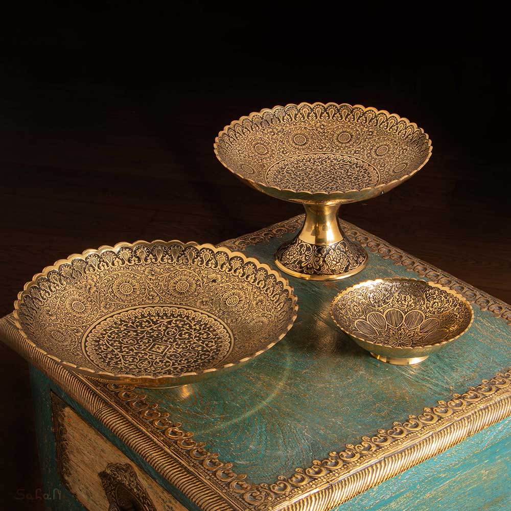 ست پذیرایی برنجی آنتیک کد 360