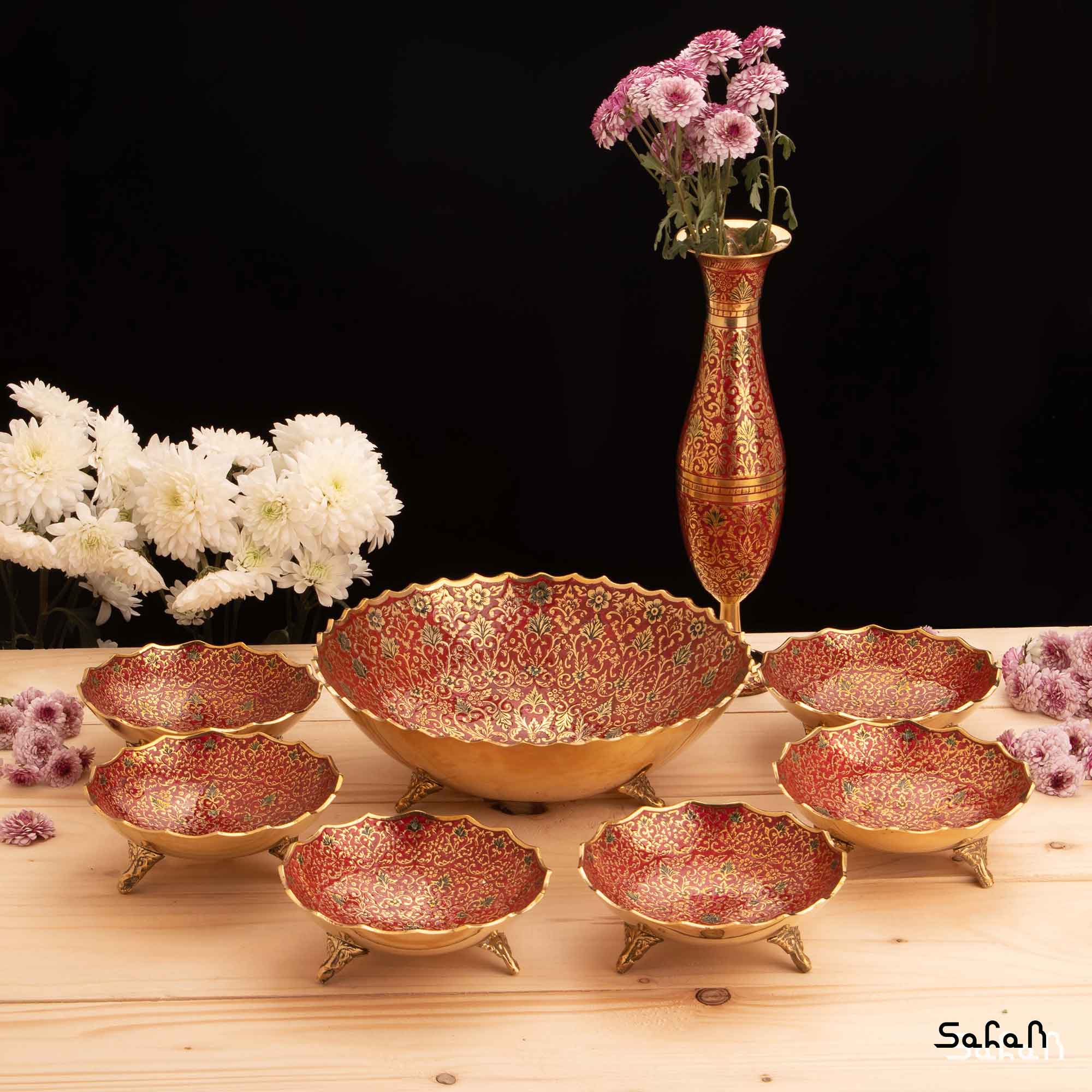 ست پذیرایی برنجی میناکاری کد 115