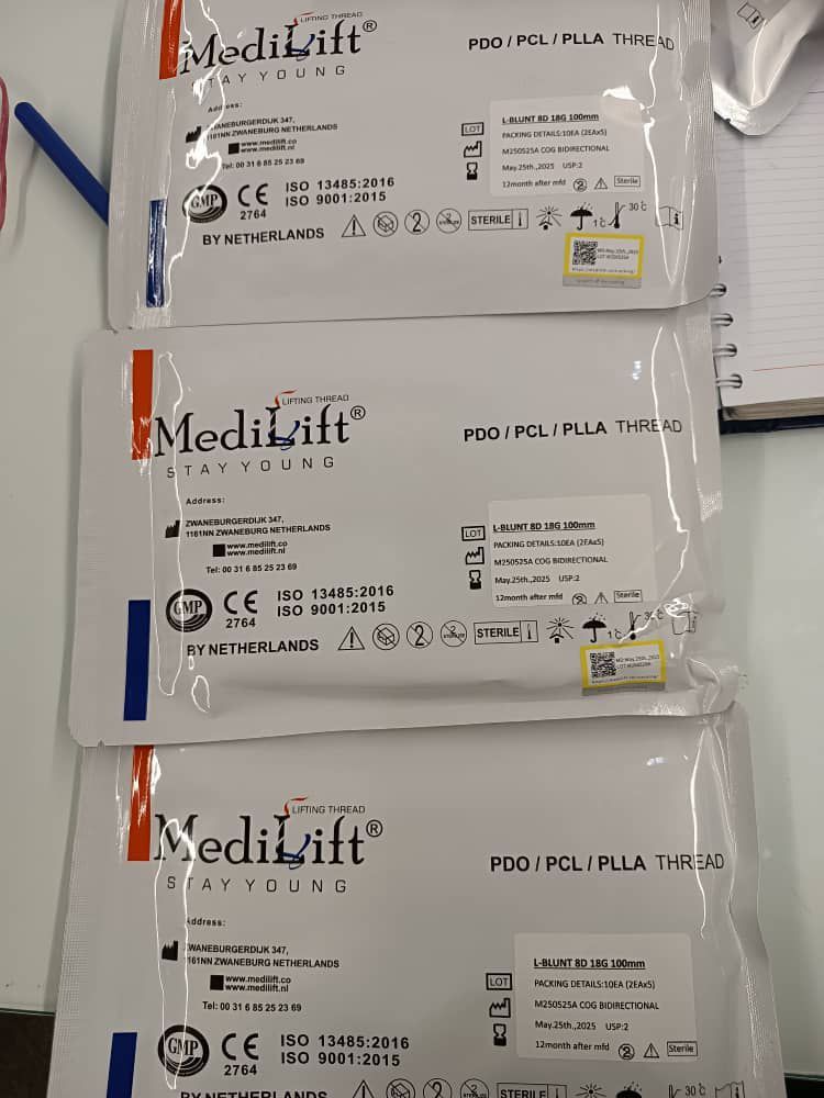 نخ لیفت مدیلیفت MediLift سایز بزرگ 19×100 و 18×100 | مدل‌های 6D، 8D، 12D، 12D Plus، Fish Bone و Molding (بسته 10 عددی)