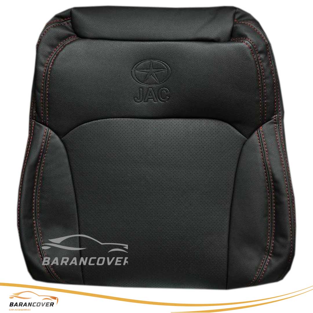روکش صندلی جک J4 ایگل چرم رنگ مشکی دوخت قرمز