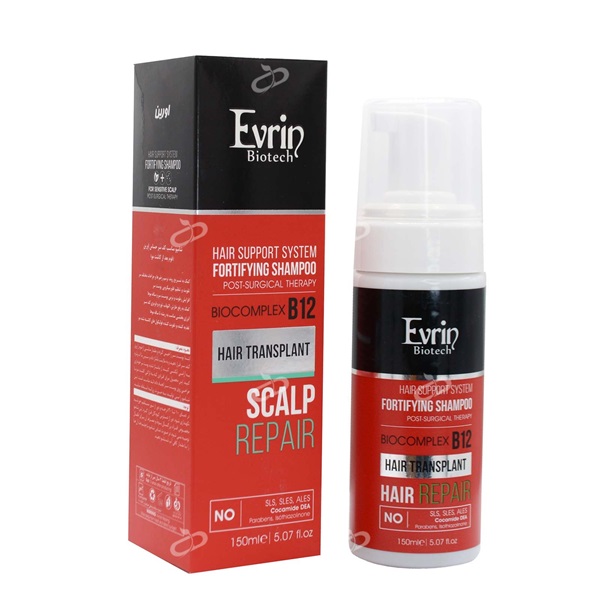 شامپو مناسب کف سر حساس (فوم بعد از کاشت مو) اورین 150 میلی لیتر | Evrin Fortifying Shampoo For Sensitive Scalp 150ml