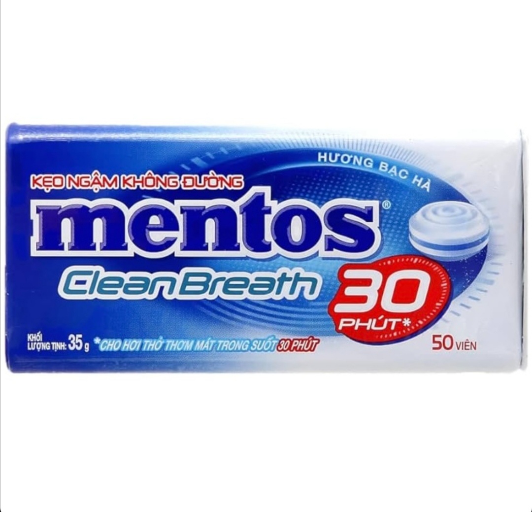 خوشبوکننده دهان منتوس طعم کلین برث نعناع 50 عددیMentos Clean Breath Mint(اورجینال)