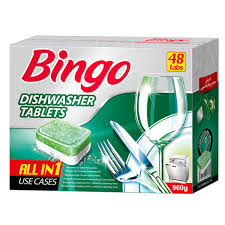 قرص ماشین ظرفشویی بینگو مدل ALL IN ONE بسته 48 عددی